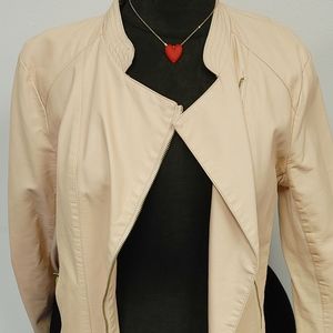 Womens Faux Leather Calvin Klein Jacket